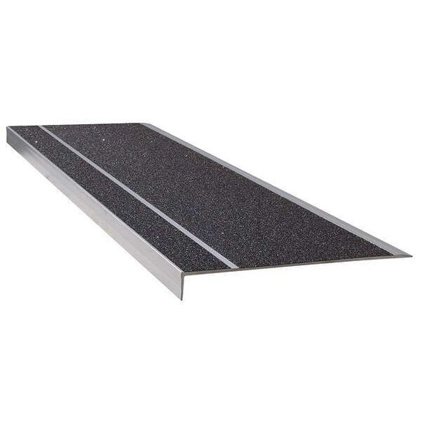 Stair Tread Cover Extruded Aluminum Black, 54 in W x 5/32" Thick