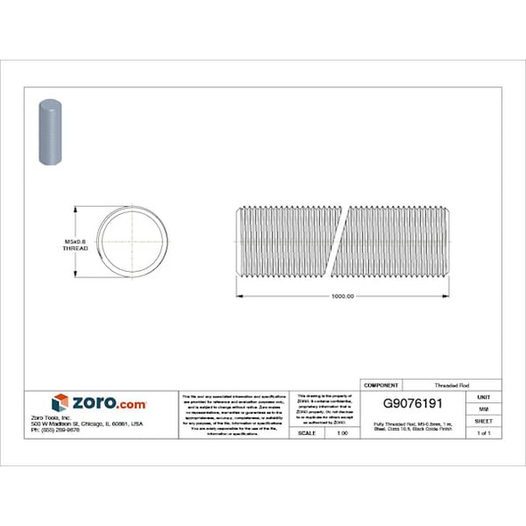 Manufacturer Varies FlTdRd,BkOx,Stl,M5-0.8mm,1m,1PK M20130.050.1000