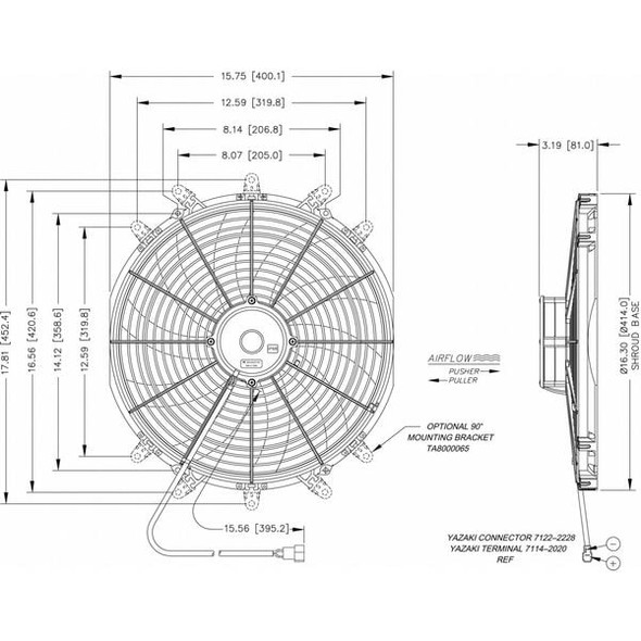 Maradyne Cooling Fan,16 Inch,12 VDC,2170 CFM M162K