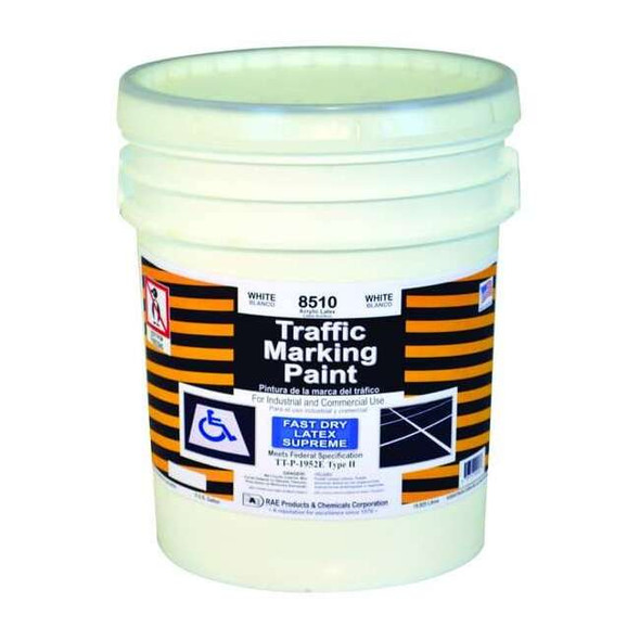 Rae Traffic Zone Marking Paint, 5 gal., White, Latex Acrylic -Based 8510