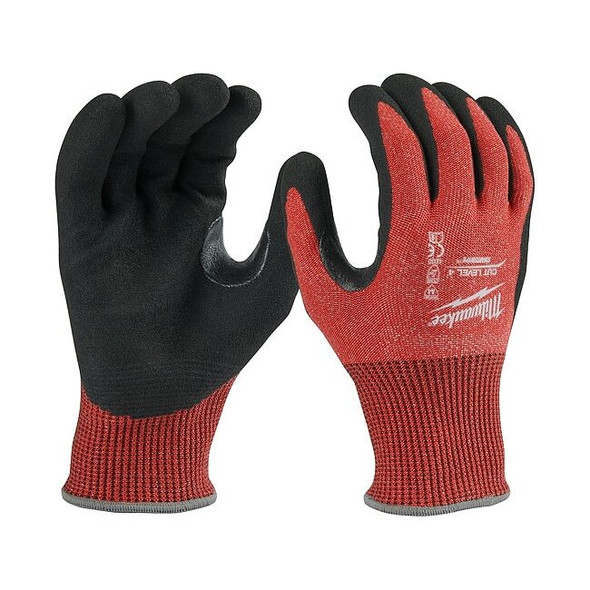 Cut-Resistant Coated Gloves, Cut Level A4 ,Dipped ,Nitrile ,Sandy ,L 1 PR