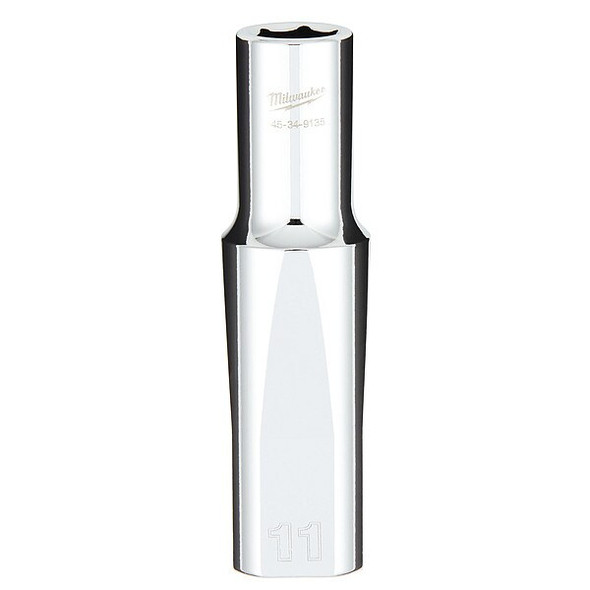 1/2 in. Drive 11mm Metric 6-Point Deep Socket with FOUR FLAT Sides