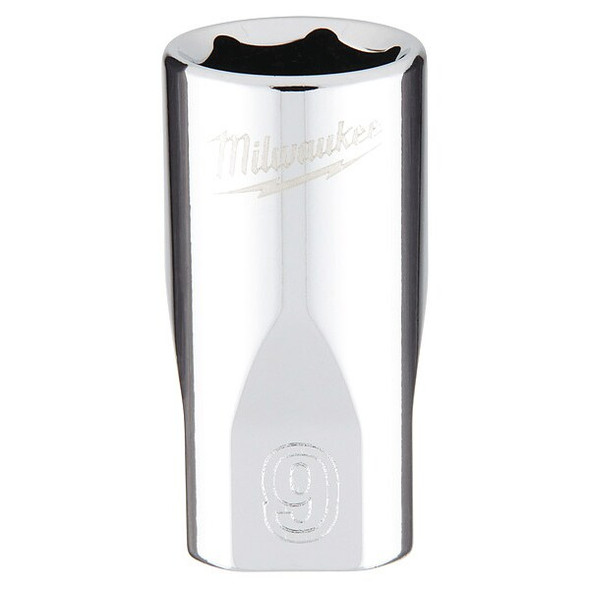 1/4 in. Drive 9mm Metric 6-Point Socket with FOUR FLAT Sides