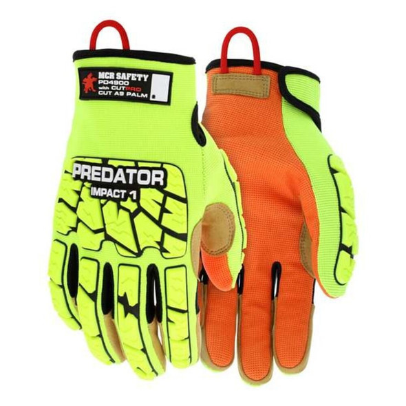 Predator Mechanics Gloves, Cut Level A9 ,Polyurethane ,Grid ,3XL 1 PR PD4900XXXL