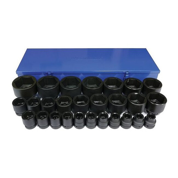 Westward 1" Drive Impact Socket Set, SAE, 27 pcs 21WM43
