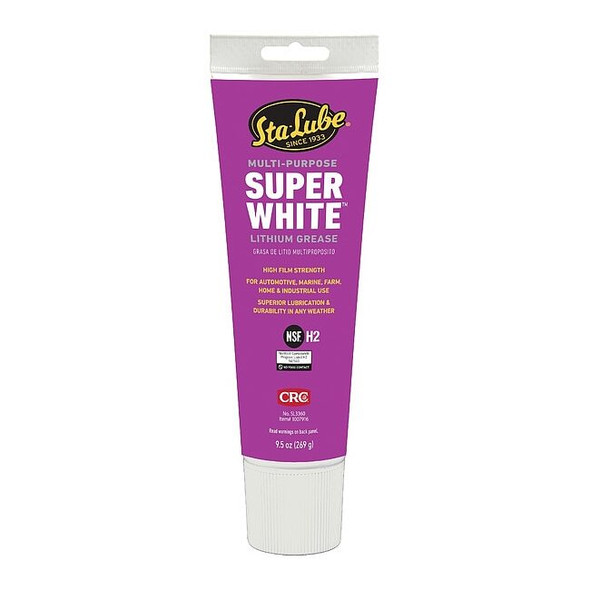 Multipurpose Grease, 10 oz, Tube, Mineral Base, 300 Degrees F Max Op Temp, White