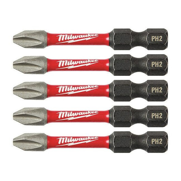 SHOCKWAVE 2 in Phillips No. 2 Impact Duty Power Bit, 5 PK