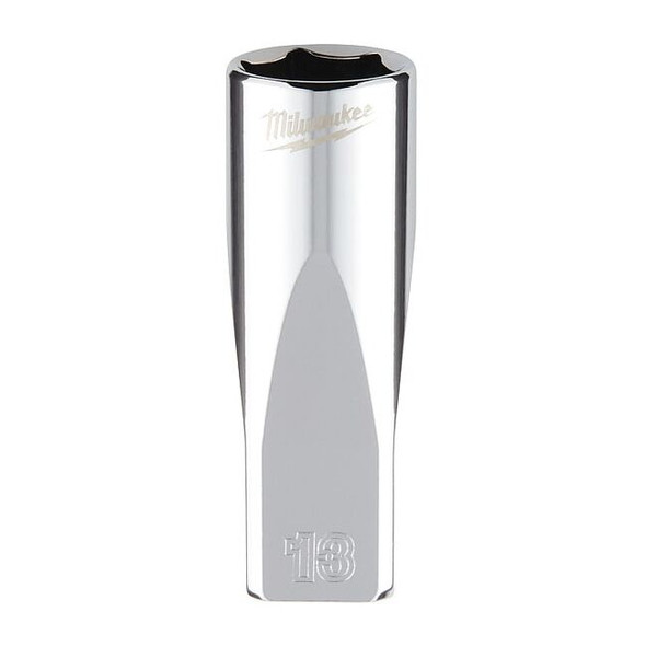 1/4 in. Drive 13mm Metric 6-Point Deep Socket with FOUR FLAT Sides