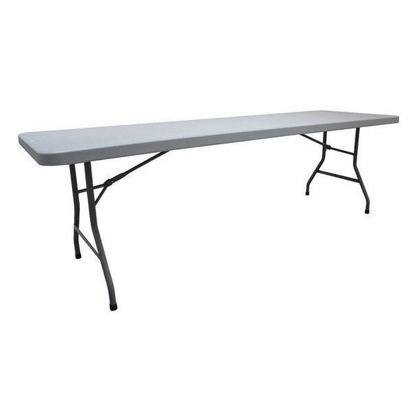 Rectangle Folding Table, 30" W, 96" L, 29" H, Blow Molded Polyethylene Top, Gray