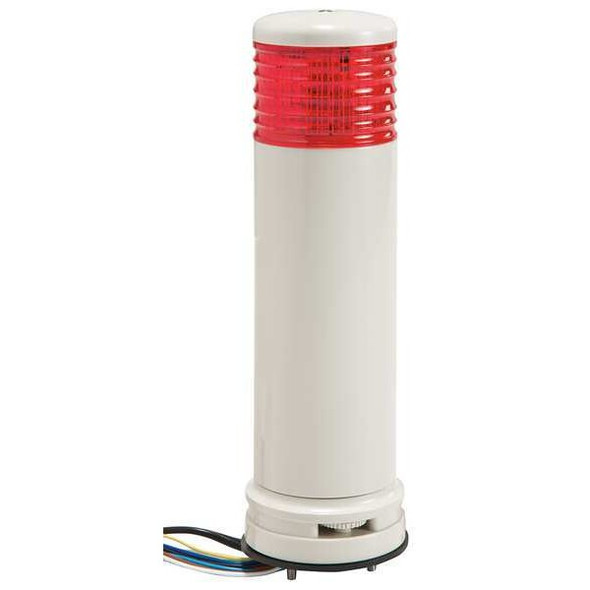 Tower Light Assembly, 100 to 240V, Red, 60 mm Dia., 232 mm Height, LED
