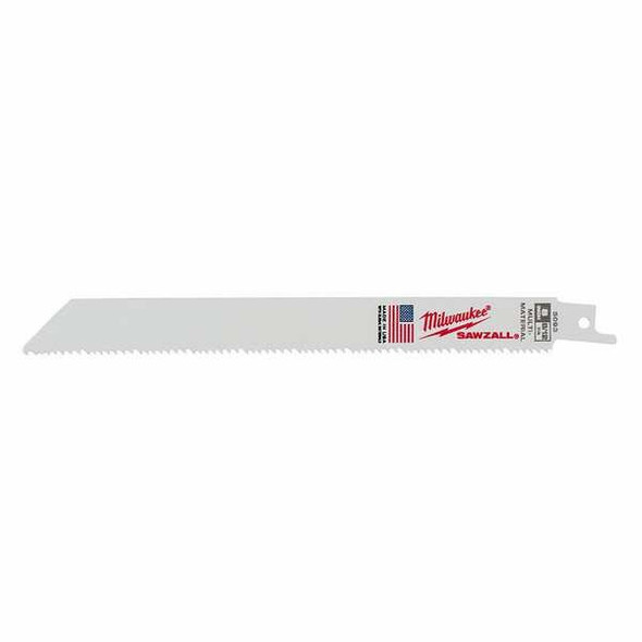 Milwaukee Tool 8 in L x 8/12 TPI Reciprocating Saw Blade, 50 PK 48-01-6093