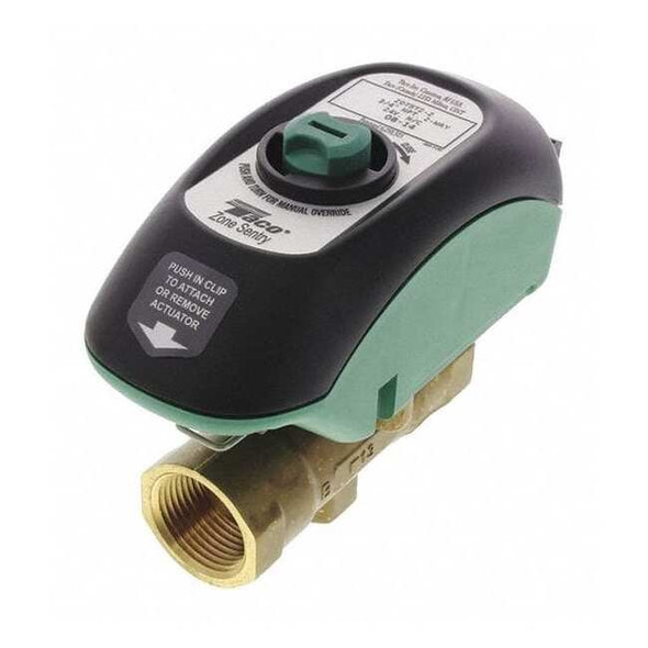 Taco Motorized Zone Valve,NC,Brass,3/4 in NPT Z075T2-3