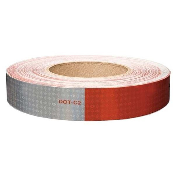 Oralite Reflective Tape,W 2 In,White/Red 18686