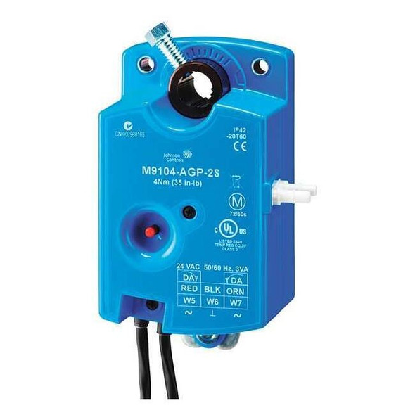Johnson Controls Actuator, Damper, 35 in-lb, 20 to 30V AC M9104-AGP-2S
