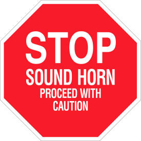 Brady 124507 Stop Sound Horn Proceed With Caution Sign Polystyrene 18""W X 18""H