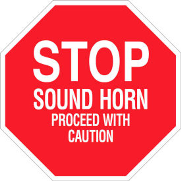 Brady 124507 Stop Sound Horn Proceed With Caution Sign Polystyrene 18""W X 18""H