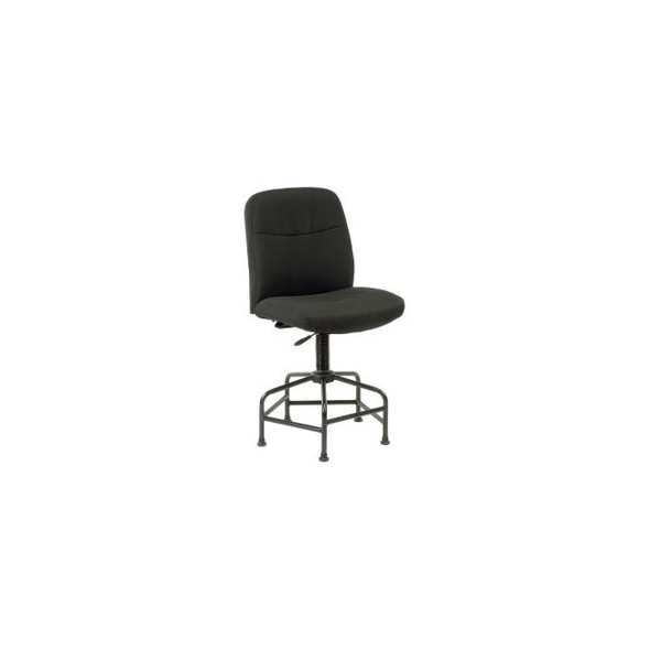 Interion Big and Tall Stool - Fabric - Black