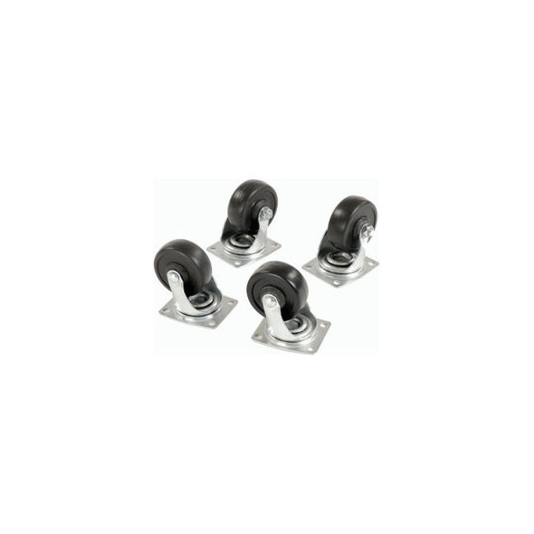 Set of (4) Swivel 3"" Replacement Casters for Global Industrial Hardwood Dolly 1