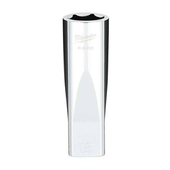 1/2 in. Drive 18mm Metric 6-Point Deep Socket with FOUR FLAT Sides