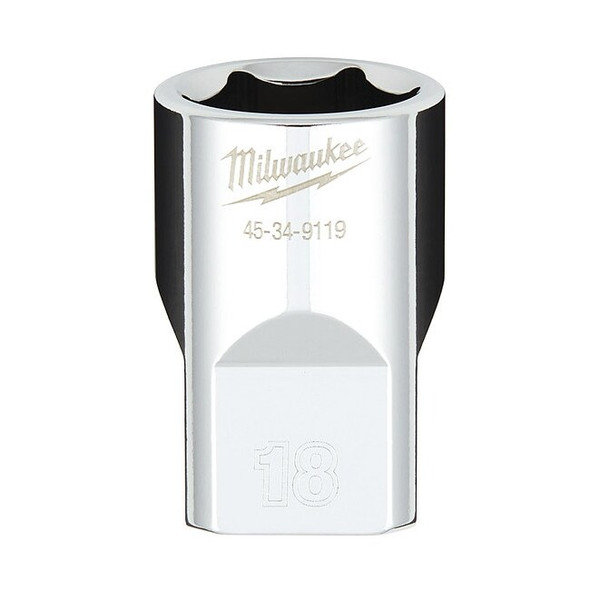 1/2 in. Drive 18mm Metric 6-Point Socket with FOUR FLAT Sides