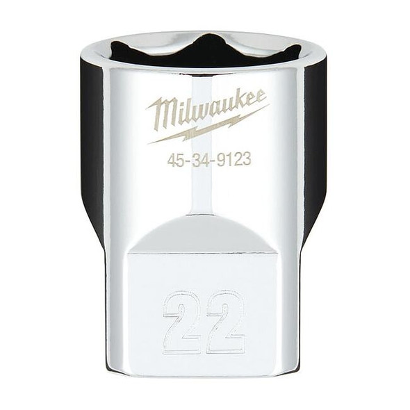 1/2 in. Drive 22mm Metric 6-Point Socket with FOUR FLAT Sides