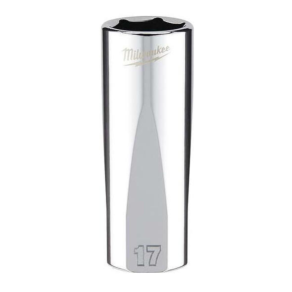 3/8 in. Drive 17mm Metric 6-Point Deep Socket with FOUR FLAT Sides