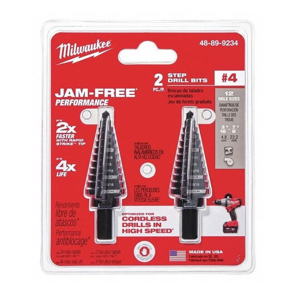 Milwaukee Tool Step Drill Bit Set No. 4, PK2 48-89-9234