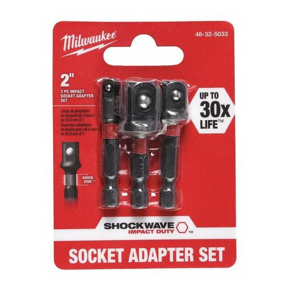 SHOCKWAVE Impact Hex Shank Socket Adapter Set, 1/4 in Drive, 3-Piece