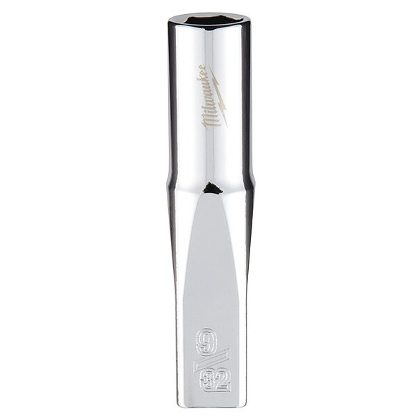 1/4 in. Drive 9/32 in. SAE 6-Point Deep Socket with FOUR FLAT Sides