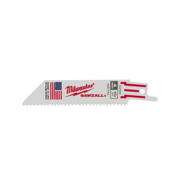 Milwaukee Tool 4" 10 TPI SAWZALL Blades (5 Pk) 48-00-5090