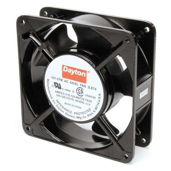 Dayton Axial Fan, Square, 230V AC, 1 Phase, Cast Aluminum, 4 11/16 in W. 3LE74