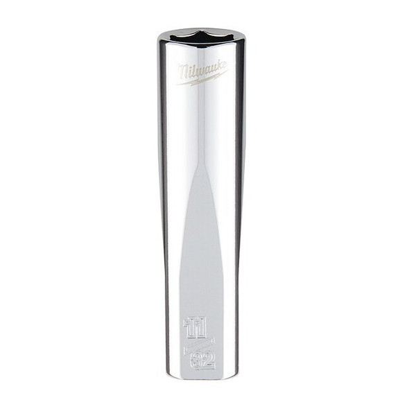 1/4 in. Drive 11/32 in. SAE 6-Point Deep Socket with FOUR FLAT Sides