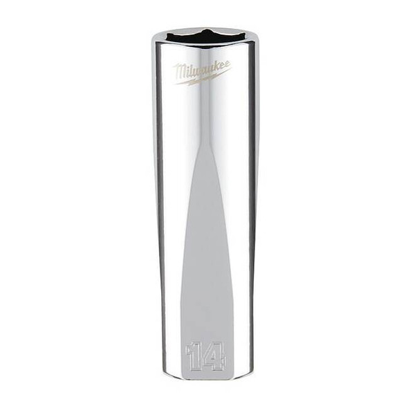 3/8 in. Drive 14mm Metric 6-Point Deep Socket with FOUR FLAT Sides