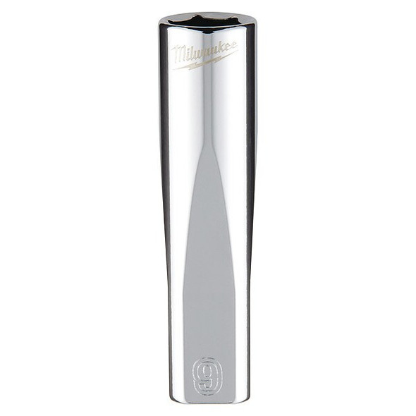 1/4 in. Drive 9mm Metric 6-Point Deep Socket with FOUR FLAT Sides