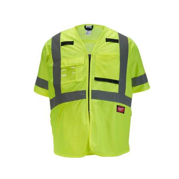 Class 3 High Visibility Yellow Safety Vest - Large/X-Large