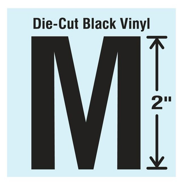 Stranco LetterLabel,Vinyl,2inH,1-1/4inW,PK10 DBV-2-M-10
