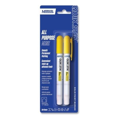 Quik Stik® All Purpose Solid Paint Marker, Yellow, 11/16 in Tip, 6 in L, Carded