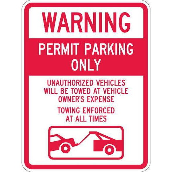 Lyle Permit Parking Sign,24" x 18, T1-1065-EG_18x24 T1-1065-EG_18x24