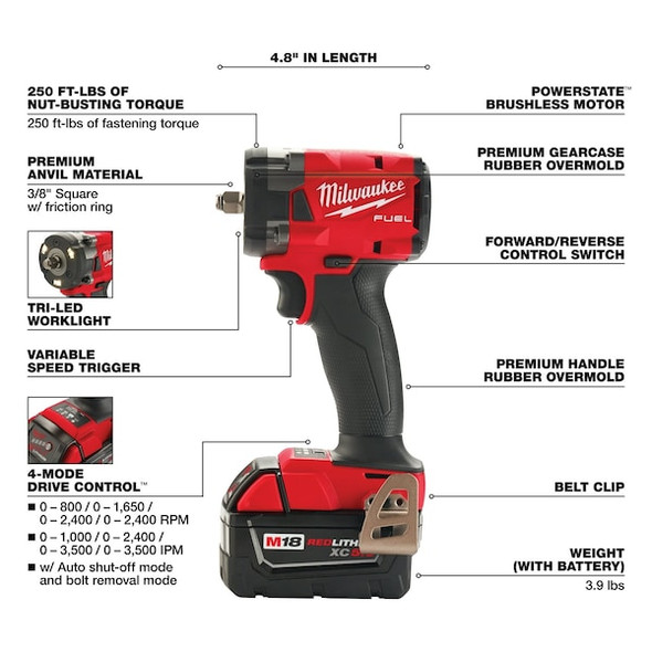 Milwaukee Tool Compact Impact Wrench 2854-20
