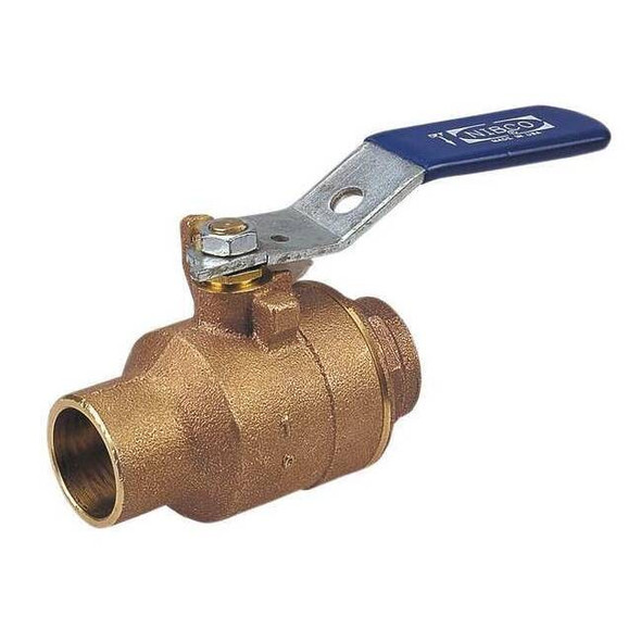 Nibco 1" Sweat Bronze Ball Valve Inline S58570 1