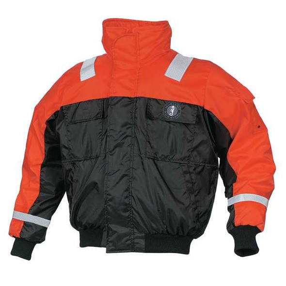 Mustang Survival Flotation Bomber Jacket,Org/Blk,XL MJ6214T1-33-XL-206