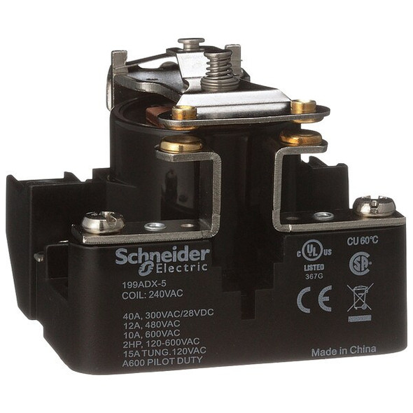 Schneider Electric Surface, Open Power Relay, 40 A, 4, Screw 199ADX-5