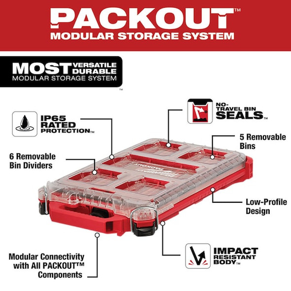 Milwaukee Tool Plastic,Tool Case,9 3/4 in 48-22-8436