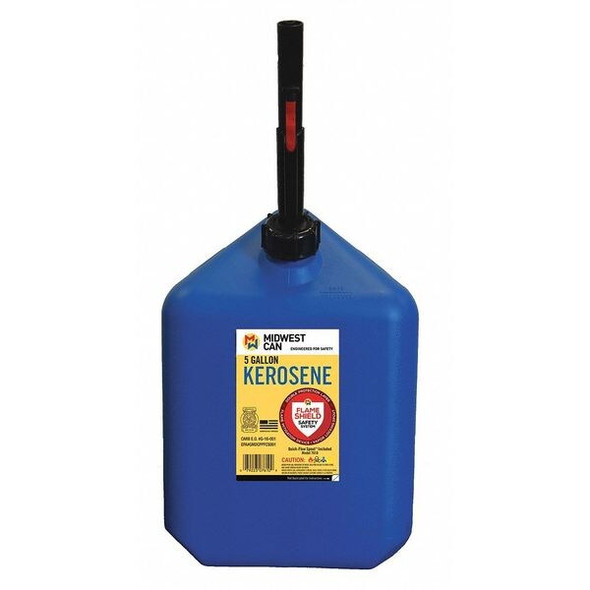 Flame Shield Kerosene Can,5 gal.,Self,Blue,HDPE 7610