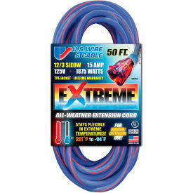 U.S. Wire 99050 50 Ft. Three Conductor Artic/Tropic Cord 12/3 Ga. SJEOW-A 15A Bl