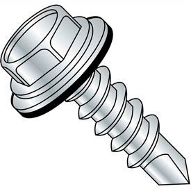 #12 x 1"" Teks Self-Drilling Screw - Hex Washer Head - #3 Pt - Steel - Zinc Plat