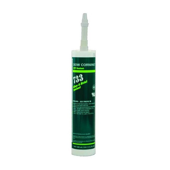 Silicone Sealant, 10 oz, Cartridge, Aluminum Gray, Silicone Base, 733