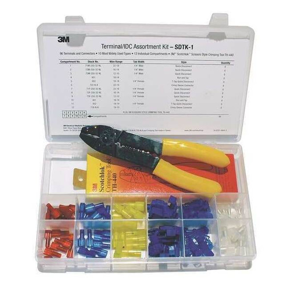 3m Wire Terminal Kit,Nylon,22 AWG,10 AWG SDTK-1