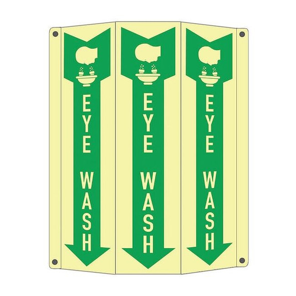 Eye Wash, 10 in x 8 1/4 in, Tri-Bend, Aluminum, LCTB-0018-GA_2.67x14