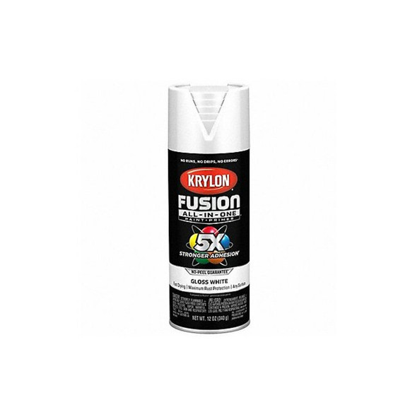 Krylon Rust Preventative Spray Paint, White, Gloss, Solvent, 12 oz K02727007